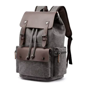 Retro Men’s Large Capacity Canvas Bag Leisure Business Travel Bag Computer Backpack