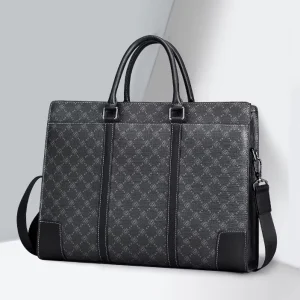 Retro Men’s Pu Leather Handbag Casual Shoulder Messenger Bag Briefcase Laptop Tote Bag for Office
