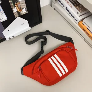 Retro Nylon Zipper Crossbody Chest Bag with Waterproof Large Capacity for Summer Daily Travel Sports