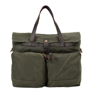 Retro Soft Batik Canvas Men’s Business Briefcase 15.6 Inch Computer Bag Fashion Casual Shoulder Crossbody Bag