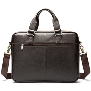 Retro Style Business Briefcase Men’s Portable Crossbody Leather Bag with Fashion Style Bolsa De Hombro