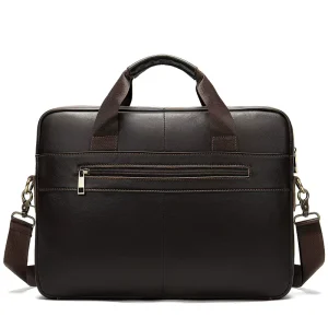 Retro Style Business Crossbody Leather Briefcase, Men’s Shoulder Messenger Bag