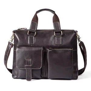 Retro Style Men’s Business Briefcase Leather Casual Fashion Crossbody Bag Shoulder Handbag