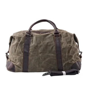 Retro Waterproof Waxed Canvas Travel Bag Men’s Large Capacity Crossbody Travel Bag Outdoor Travel Handbag Sports Gym Bag