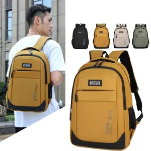 Retro and Trendy Men’s Backpack New Fashionable and Casual Student Backpack Lightweight Computer Backpack