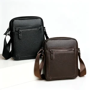 Rmove Customizable Logo High Quality Men’s Genuine Leather Lightweight Waterproof Summer Single Shoulder Fashion Crossbody