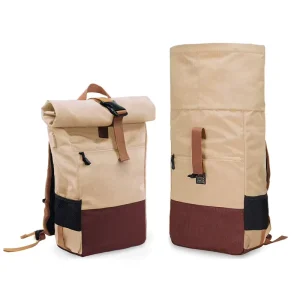 Roll Top Anti Theft Oxford Unisex Backpack with GPS Soft USB Charging Port Hiking Daypack