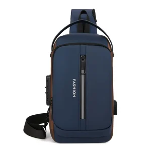 Running Sports Anti Theft Waterproof Lightweight Fashion Walking Chest USB Men’s Multi Functional Casual Outdoor Chest Bag