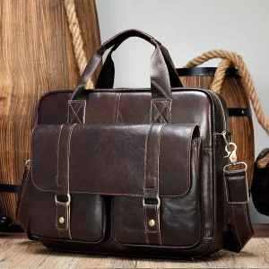 SCHLATUM Men’s Business Briefcases Fashion Genuine Leather Briefcase for Work Stylish Business Bags