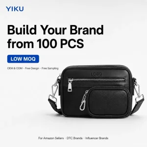 Saffiano Vegan Leather 100 PCS Low MOQ Custom Logo OEM ODM Free Design For E commerce Brands Multi Pocket Men Crossbody Bag
