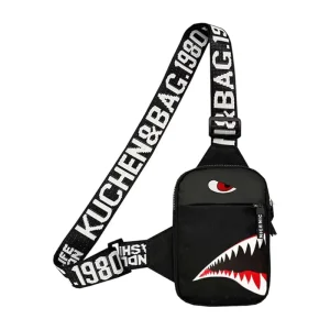 Shark Men’s Casual Chest Pack Sports Small Backpack Mini Mobile Phone Shoulder Messenger Bag