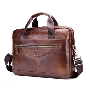 Shoulder Bag Men’s Handbag Men’s Lightweight Leather Laptop Briefcase
