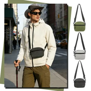 Shoulder Bag Outdoor Sport Bag Lightweight Cycle Bag for Unisex with Waterproof Nylon and Zipper Closure