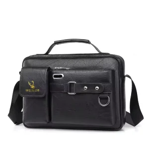 Shoulder Bag for Men Commercial and Portable Cross Body PU Leather Shoulder Bag Men’s Handbag