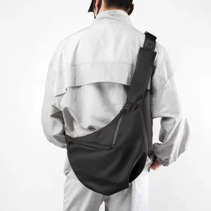 Simple Casual Shoulder Bag Large Capacity Nylon Texture Outdoor Men’s Bag Satchel Male Crossbody Bag