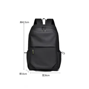 Simple Design High School Bag Water Resistant Men’s Solid Color Laptop Backpack Large Capacity Waterproof Backpack
