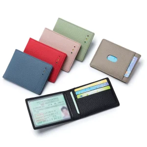 Simple Leather Men’s and Women’s Ultra-thin Certificate Bag Credit Card Cover RFID Blocking Wallet Card Holder