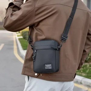 Simple Men’s Leather Crossbody Bag Fashion Shoulder Casual Backpack