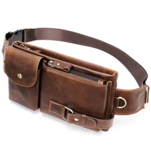 Single Over The Shoulder Bag Crossbody Chest Sling Bag Genuine Leather Men Fanny Pack Waist Bag