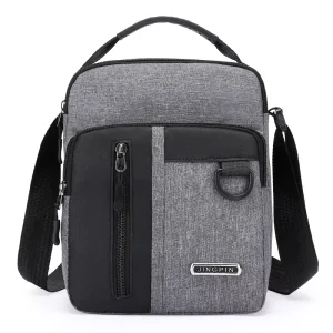 Single Shoulder Bag for Men Simple and Lightweight Multi-layer Crossbody Bag Large Capacity Solid Color Handbag