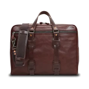 Single Shoulder Crossbody Leather Briefcase Men’s Retro Laptop Bag Multi Function Large Capacity Business Backpack