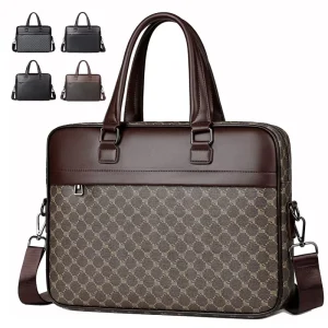Skonna BB-225 Men’s 17 Inch Waterproof PU Leather Business Crossbody Laptop Sleeve Single Shoulder Multi Use Tablet