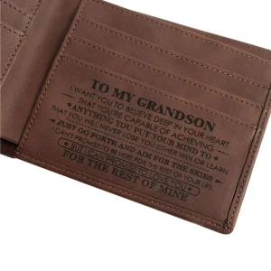 Slim Vintage PU Laser Engraved Men’s Wallet Custom Bag Card Holder Wallet