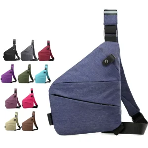Sling Bag Chest Purse Men’s Crossbody Bag Large Capacity Multi Pocket Shoulder Bag for Men Women