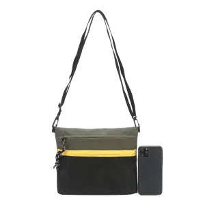Small Fashion Crossbody Bag for Men Waterproof Polyester Mini Shoulder Messenger Bag with Zipper Closure for Travel Cell Phone