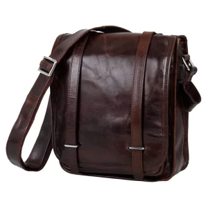 Small Light Luxury Unisex Sling Bag Genuine Leather Wax Finish All Seasons Waterproof