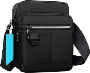 Small Men’s Waterproof Messenger Bag Crossbody Sling Purse Handbag Casual Black Shoulder Bag