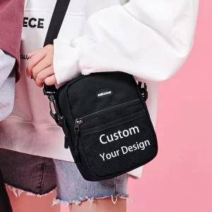 Small Pouch Teens Sling Shoulder Bag Fashion Women Outdoor Travel Black Crossbody Messenger Bag