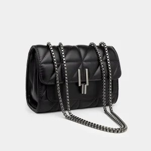 Small Square Fur Men’s Quilted Chain Crossbody Bag Single Shoulder Fashionable