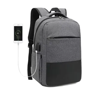 Smart Business Laptop Backpack Waterproof Oxford Fabric Men’s Travel Bag with USB Charging Port