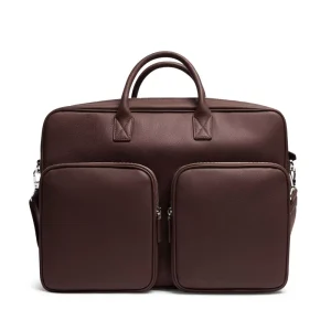 Soft 100% Genuine Leather Large Capacity Business Briefcase OEM ODM Service Cowhide RFID Zipper Closure Laptop Handbag Men Mount
