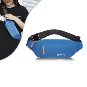 Soft Nylon Zipper Closure Waterproof Waist Bag for Men’s Women’s Outdoor Fitness Running Mobile Phone Cross body Strap