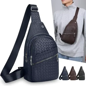 Soft PU Gender-neutral Chest Bag Casual All-match Shoulder Crossbody Fashionable Work Small Backpack Waterproof
