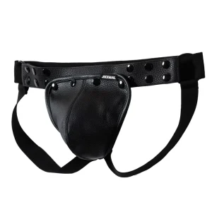 Soft PU Material Jockstraps One Size Adjustable Waist Removable Pouch Men’s Thong Underwear