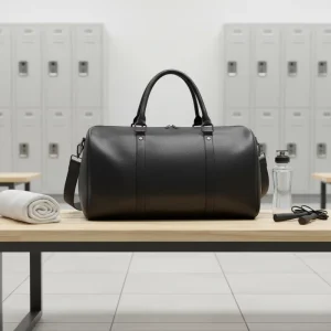 Solid PU Leather Fashion Duffle Bag for Men Travel Weekend Wet Dry Separation Portable Shoulder Bag Shoe Large Capacity