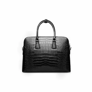 Source Factory Large Capacity High-quality crocodile Belly Double Zipper Men’s Briefcase