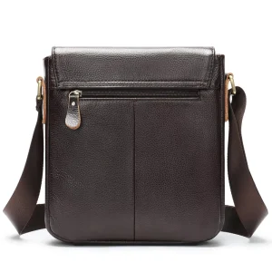 Source Factory OEM Custom Retro Style Genuine Leather Men’s Shoulder Bag Business Travel Crossbody Bag