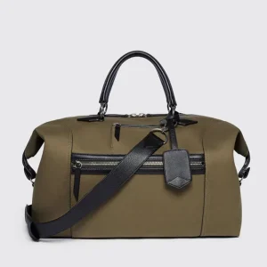 Spacious Durable Vintage Carry-on Nylon Duffle Bag Zipper Closure for Men Weekend Trips Adjustable