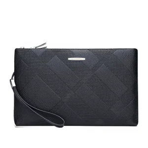 Special Price PU Leather Men’s Clutch Bag Fashion Casual Large capacity Business Lattice Design Zipper Waterproof Multi card