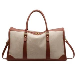 Sports Duffel Bag Overnight Weekender Travel Bag Large Capacity Canvas Leather Duffle Bag for Men Women