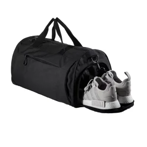 Sports Gym Bag for Men and Women Travel Duffel with Shoes Compartment Letter Pattern Polyester Zipper Closure