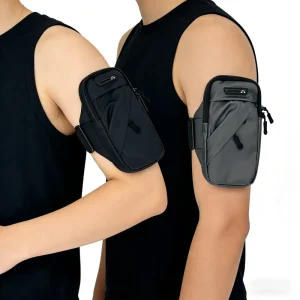 Sports PU Cycling Running Zippered Pockets Adjustable Arm Pouch Arm Phone Pouch for Jogging Mobile Phone Arm Bag Pouch Holder