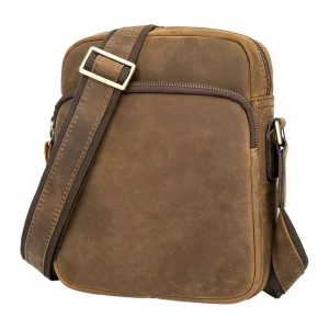 Spot Custom Cross-Body Premium Genuine Leather Men’s Messenger Bag Large Capacity Waterproof Bag