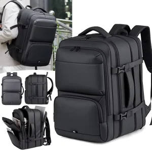 Stock Custom Large Capacity PU Student Travel Bag Waterproof Men’s Business Laptop Backpack With LOGO