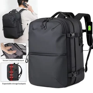 Stock Custom Men’s Travel Bag Large Capacity Laptop Backpack Anti Theft Waterproof Oxford Vacuum Backpack With LOGO