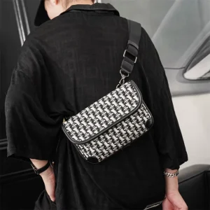 Stock Items Trend Men’s National Vintage Fashion PU Leather Shoulder Bag Riding Bag